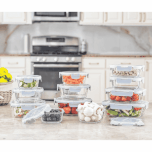 24 piece superior glass food storage set